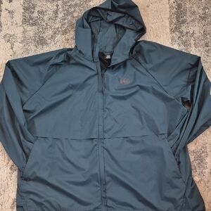 REI Men’s Hooded Raincoat - Teal Blue